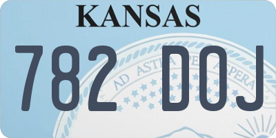 KS license plate 782DOJ