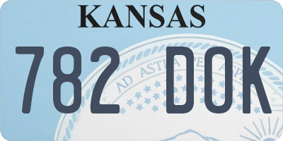 KS license plate 782DOK