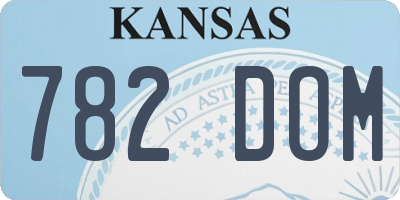 KS license plate 782DOM