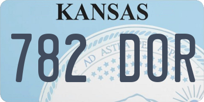 KS license plate 782DOR