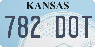 KS license plate 782DOT