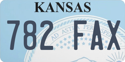 KS license plate 782FAX