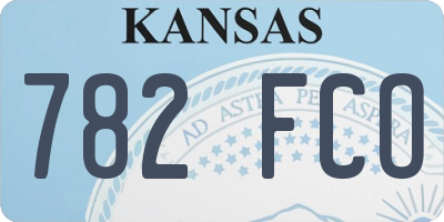 KS license plate 782FCO
