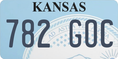 KS license plate 782GOC