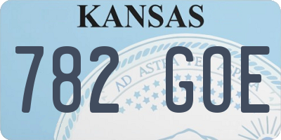 KS license plate 782GOE