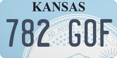 KS license plate 782GOF