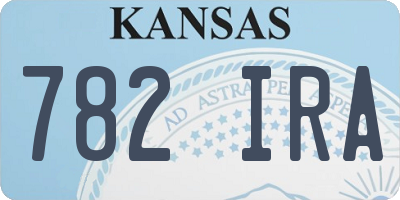 KS license plate 782IRA