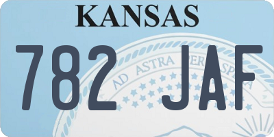 KS license plate 782JAF