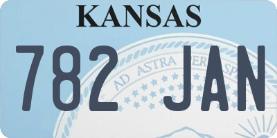 KS license plate 782JAN