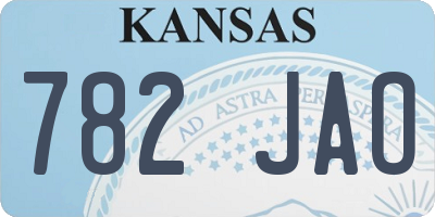 KS license plate 782JAO