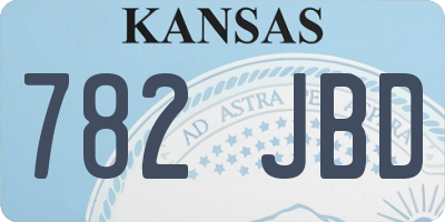 KS license plate 782JBD