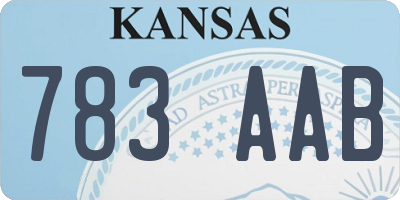 KS license plate 783AAB