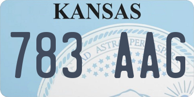 KS license plate 783AAG