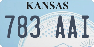 KS license plate 783AAI