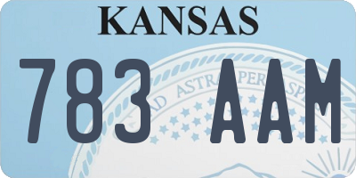 KS license plate 783AAM