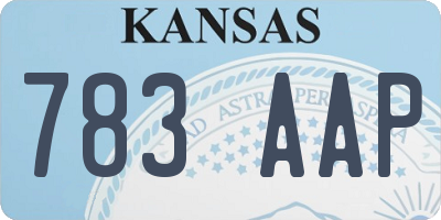 KS license plate 783AAP