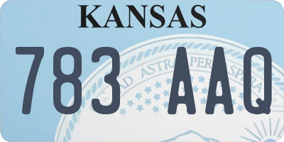 KS license plate 783AAQ