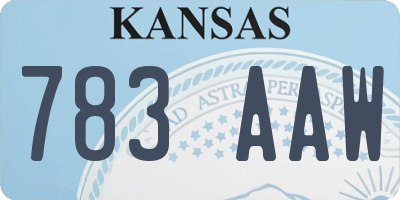 KS license plate 783AAW