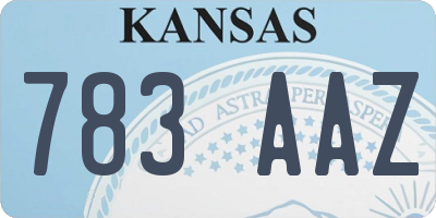 KS license plate 783AAZ