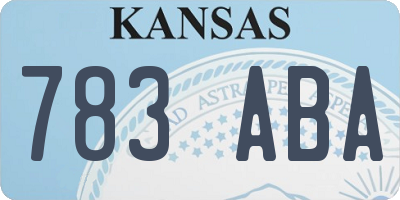 KS license plate 783ABA