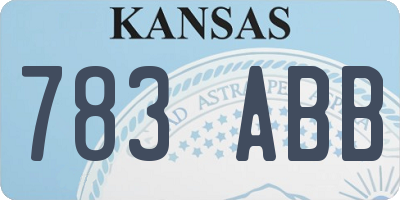 KS license plate 783ABB