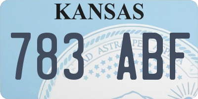 KS license plate 783ABF