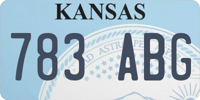 KS license plate 783ABG