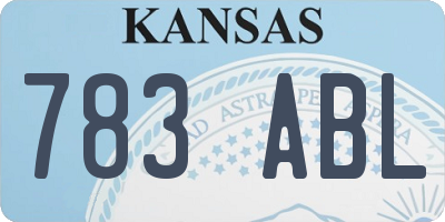 KS license plate 783ABL