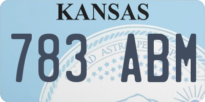 KS license plate 783ABM