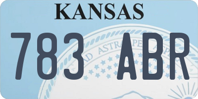 KS license plate 783ABR