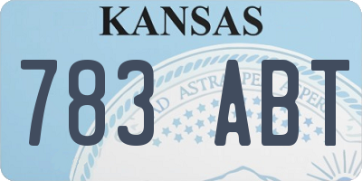 KS license plate 783ABT