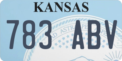 KS license plate 783ABV