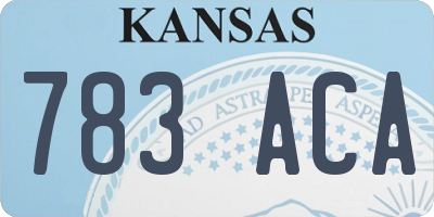 KS license plate 783ACA