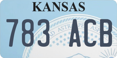 KS license plate 783ACB