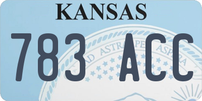 KS license plate 783ACC