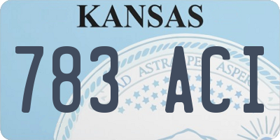 KS license plate 783ACI