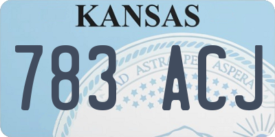 KS license plate 783ACJ