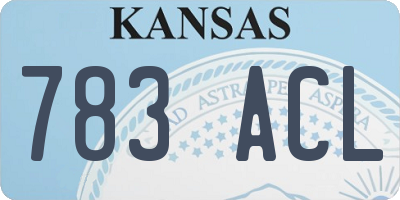 KS license plate 783ACL