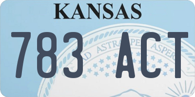 KS license plate 783ACT
