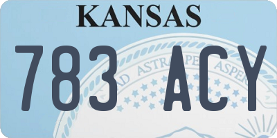 KS license plate 783ACY