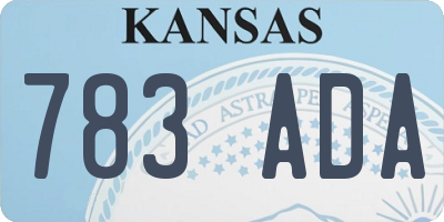 KS license plate 783ADA