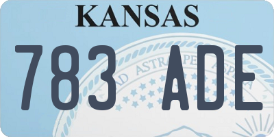 KS license plate 783ADE