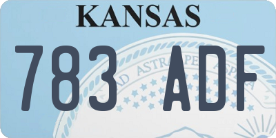 KS license plate 783ADF