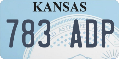KS license plate 783ADP