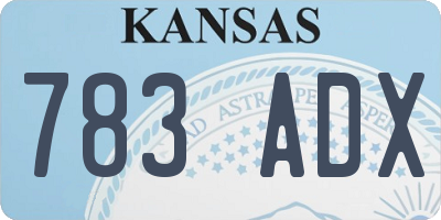 KS license plate 783ADX