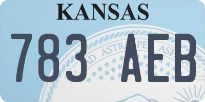 KS license plate 783AEB