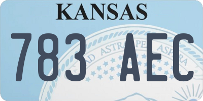 KS license plate 783AEC