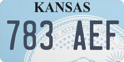 KS license plate 783AEF
