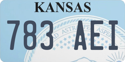 KS license plate 783AEI
