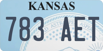 KS license plate 783AET